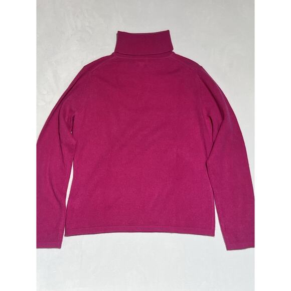 Apt 9 Cashmere Sweater Women Medium Pink Fuchsia Turtleneck Classic Luxe Cozy - Picture 2 of 11
